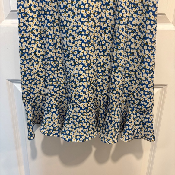 NWT Lulus Darling Daisies Blue Floral Print Midi Dress - Size M - Picture 5 of 12